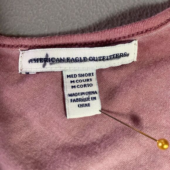 American Eagle Romper Womens Blush Pink Flutter Sleeve One Piece Stretch M Short - Picture 3 of 11